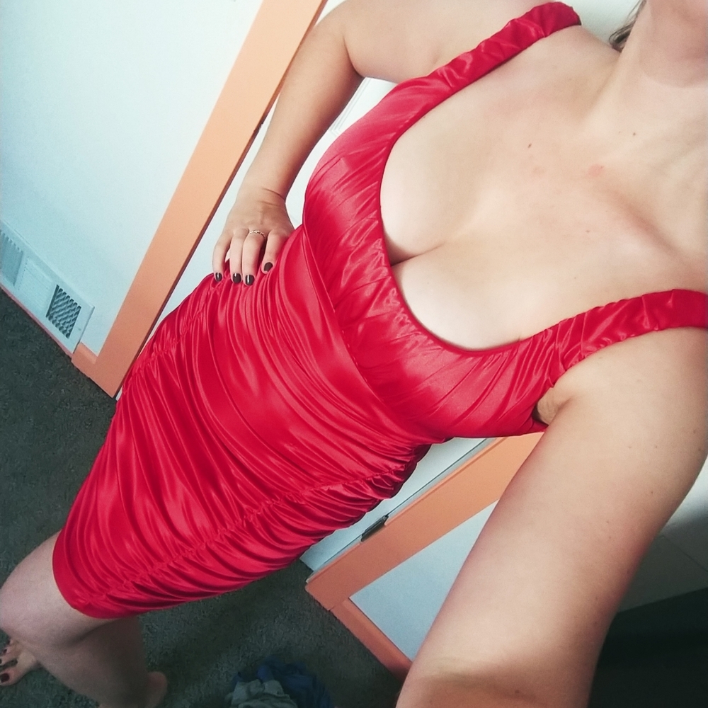 Silky Red Cocktail Dress